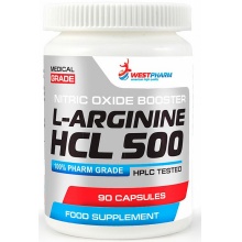 Аргинин WestPharm L-Arginine HCL 500 500 мг 90 капсул